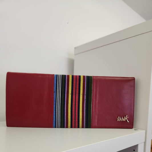 Colourful Leather & Aso-Oke Clutch Purses - House of Prints