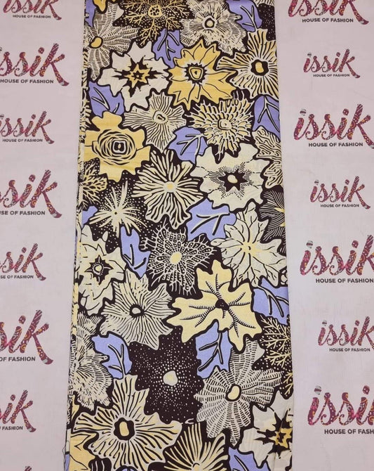 Cream & Brown Embellished Gold Ankara - akgld038 - House of Prints