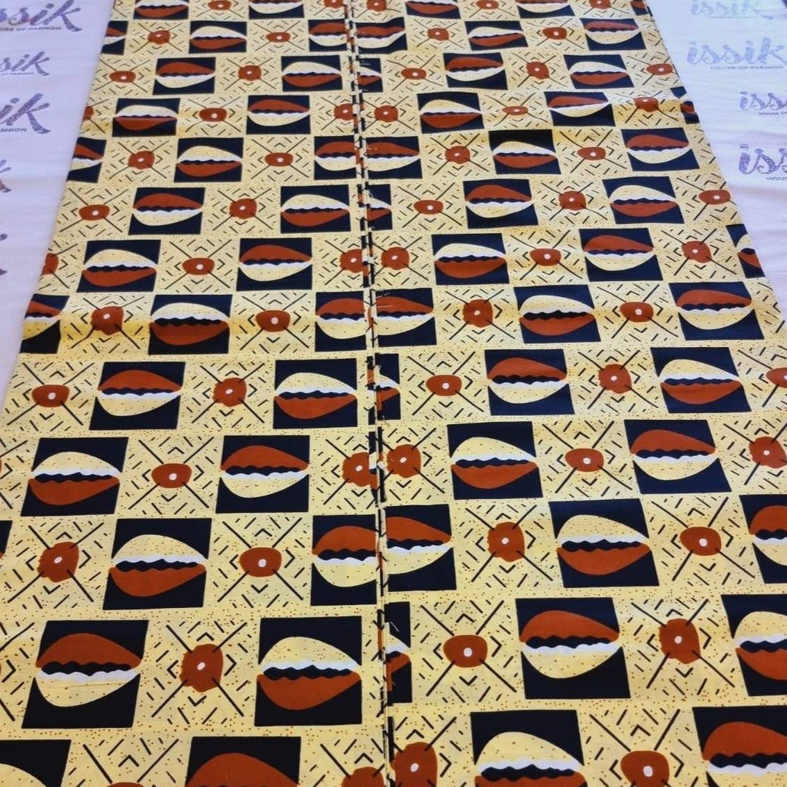Cream & Brown Mud Cloth inspired Ankara fabric - ak15062 - House of Prints