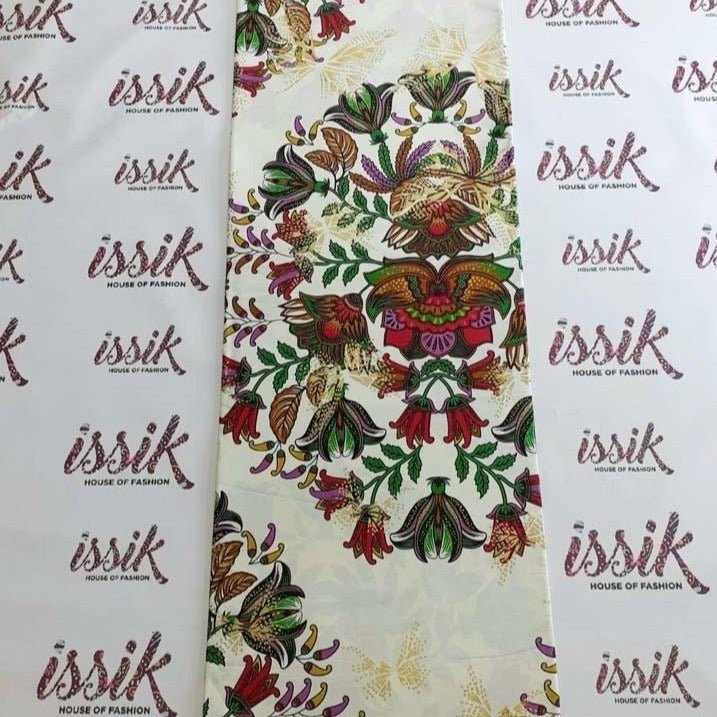 Cream & Multicolour Ankara fabric - akpy2069 - House of Prints