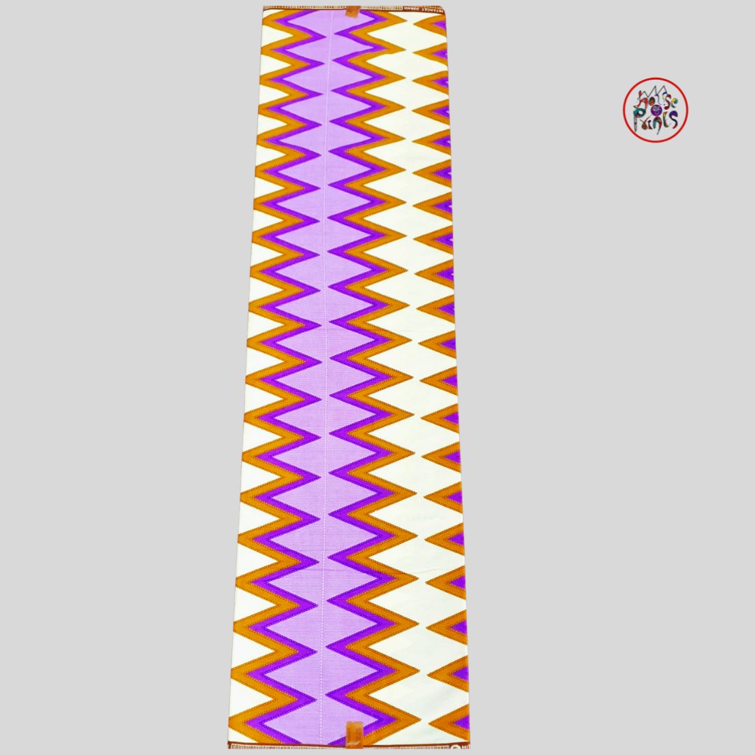 Cream & Purple Herringbone Pattern Fabric - House of Prints