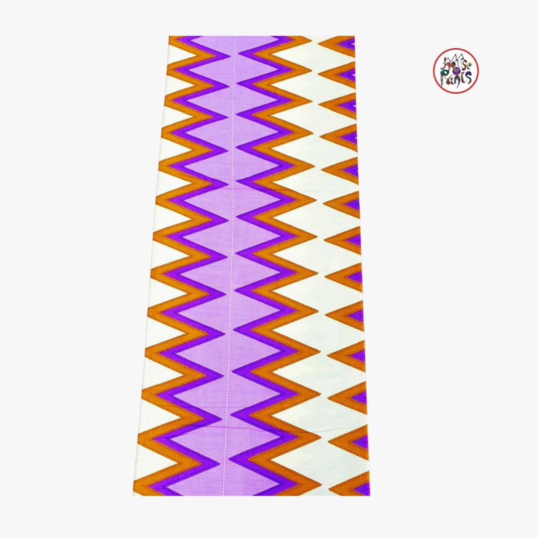 Cream & Purple Herringbone Pattern Fabric - House of Prints