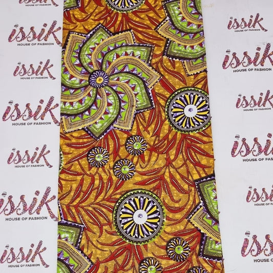 Gold & Green Embellished Gold Ankara - akgld027 - House of Prints