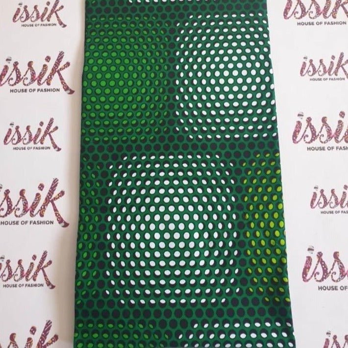 Green and White Ankara - ak6070 - House of Prints