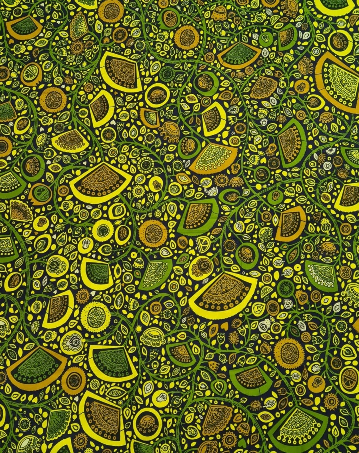 Green and Yellow Ankara Fabric - ak6100 - House of Prints