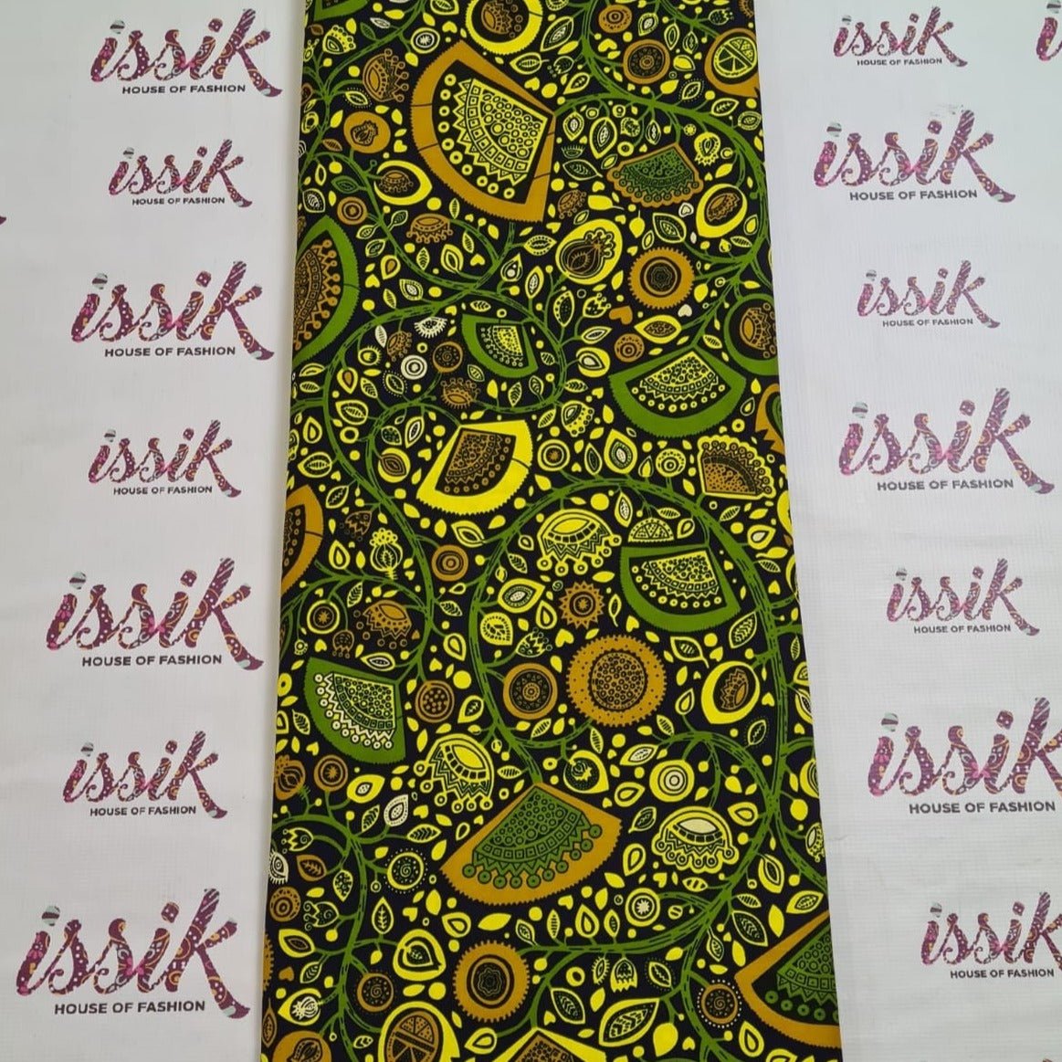 Green and Yellow Ankara Fabric - ak6100 - House of Prints