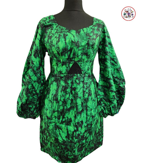 Green Ankara Dress - House of Prints