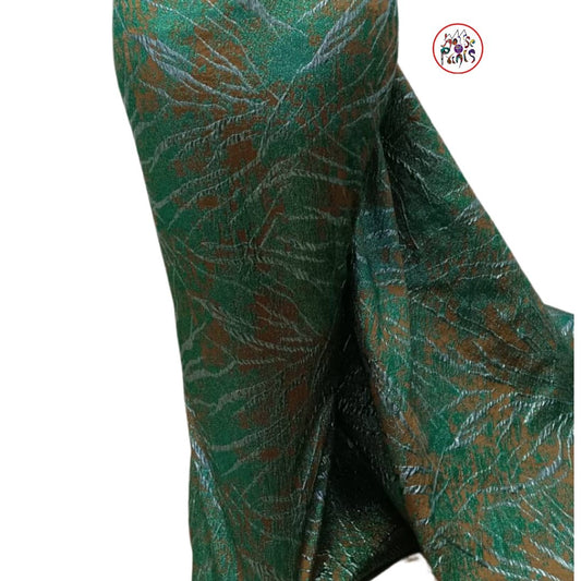Green Brocade Fabric - House of Prints
