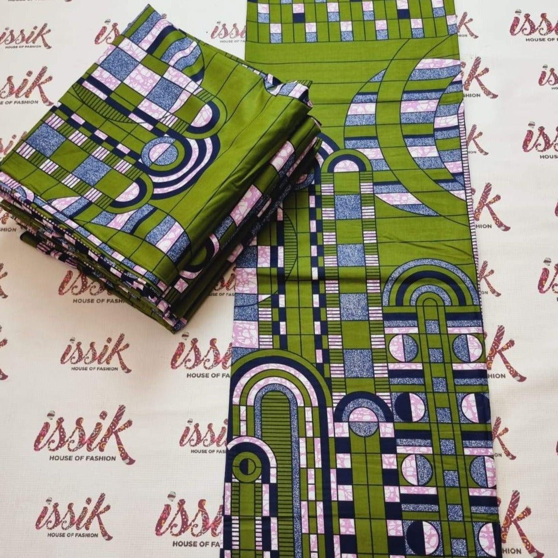 Green & Lilac Ankara fabric - ak6127 - House of Prints
