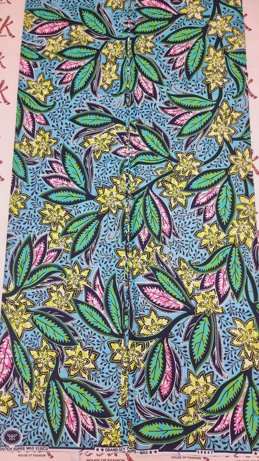 Green & Multi Embellished Gold Ankara - akgld035 - House of Prints