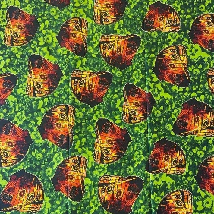 Green & Orange Ankara Fabric - House of Prints