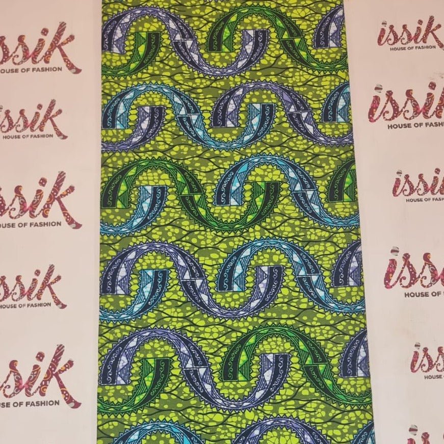 Green & Purple African Print Fabric - ak6136 - House of Prints