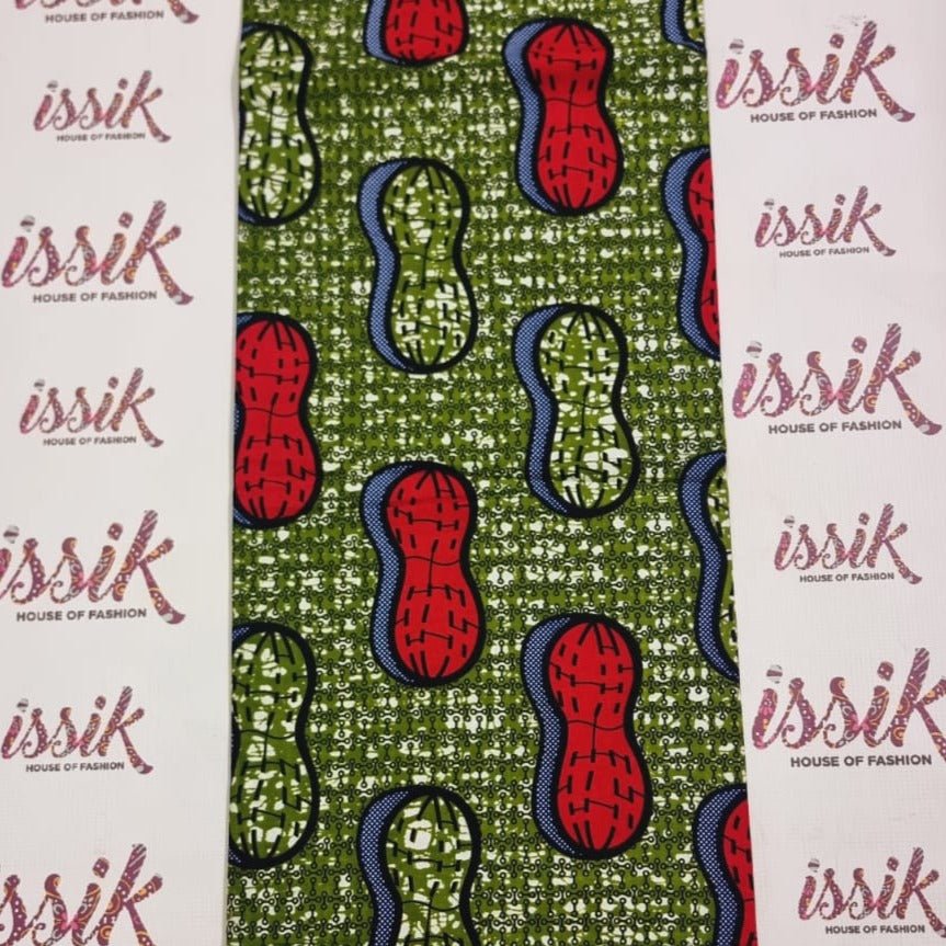 Green & Red Ankara Fabric - ak8074 - House of Prints