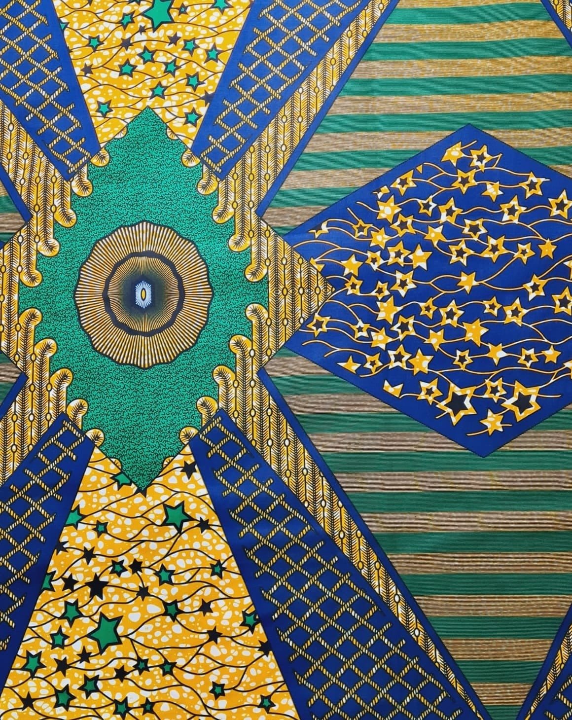 Green & Yellow Ankara Fabric - ak40167 - House of Prints