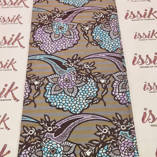 Grey, Lilac & Blue African Print Fabric - Ak5031 - House of Prints