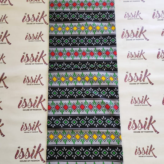 Grey & Multicolour African Print Fabric - House of Prints