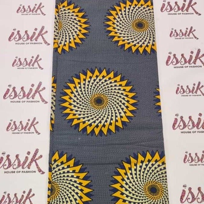 Grey & Orange African Print Fabric - ak5032 - House of Prints