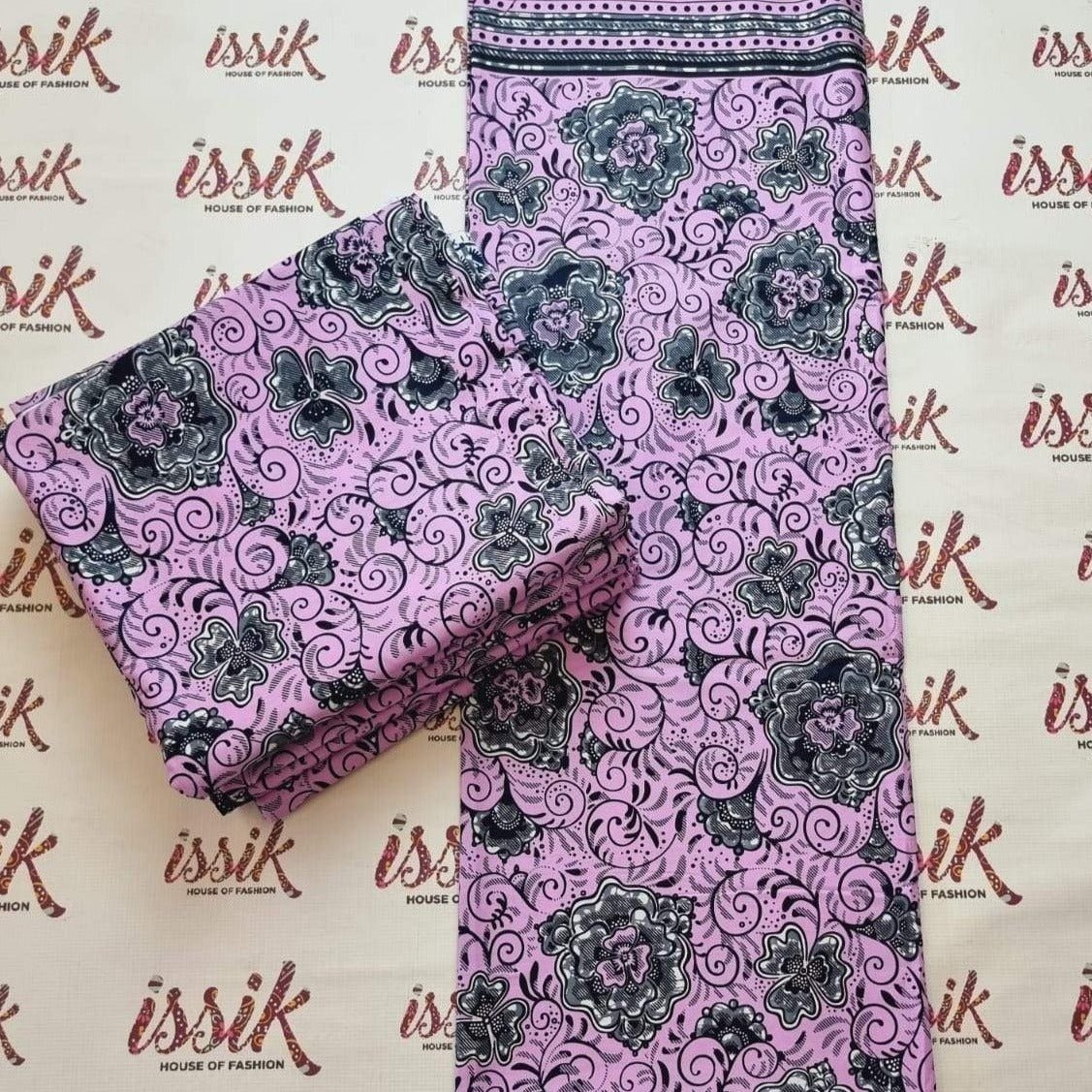Lilac & Grey Ankara Fabric - ak1914 - House of Prints