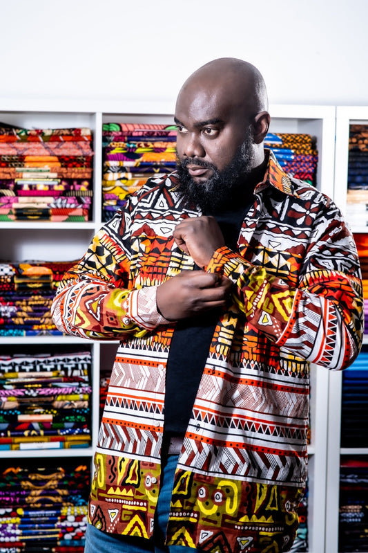 Men's African Print Shirt - mrtws007 - House of Prints