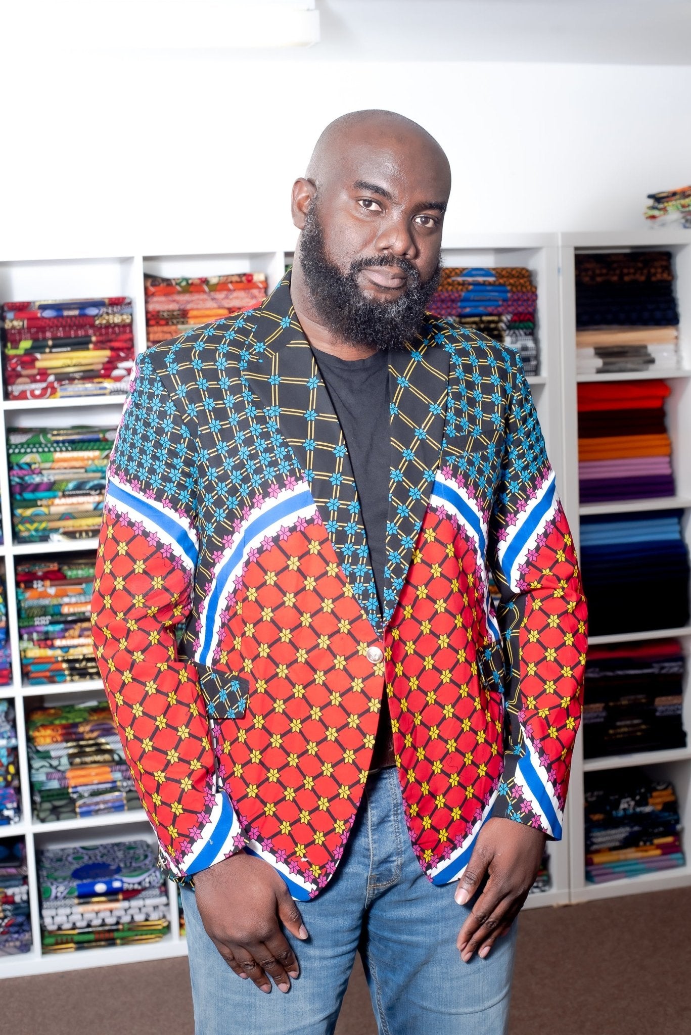 Multicolour African Print Blazer - mrtwb019 - House of Prints