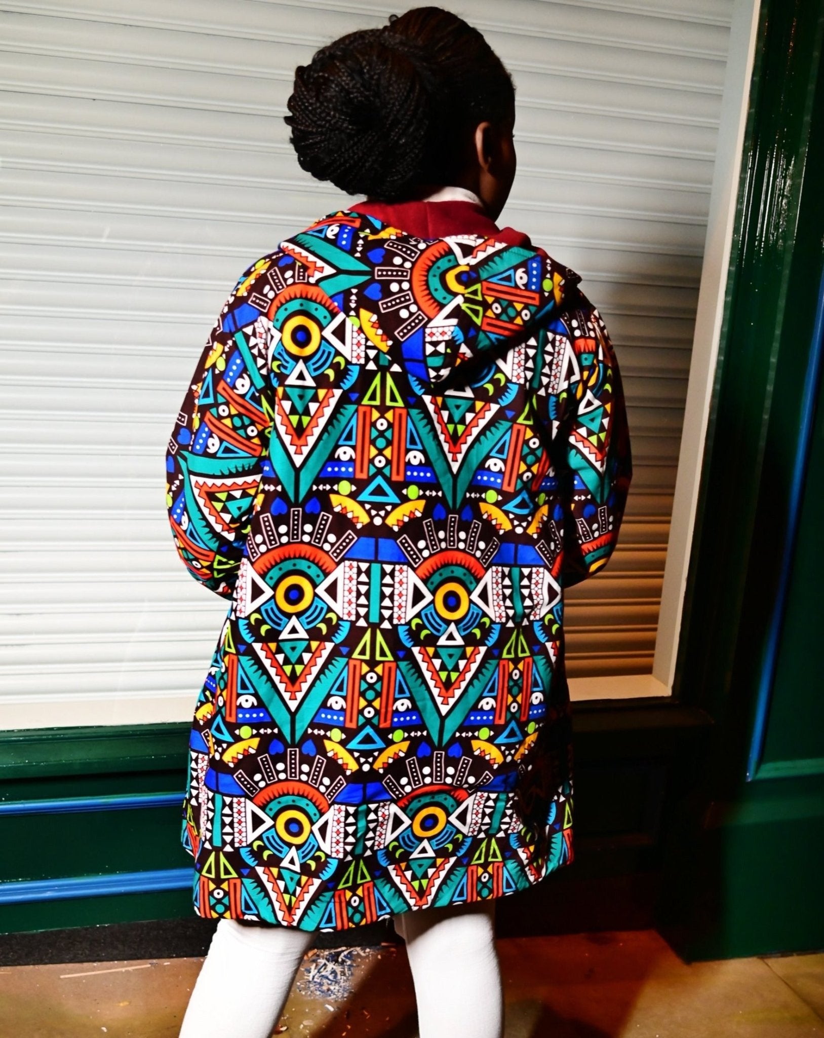 Multicolour African Print Jacket with Hood - rtw108 - House of Prints