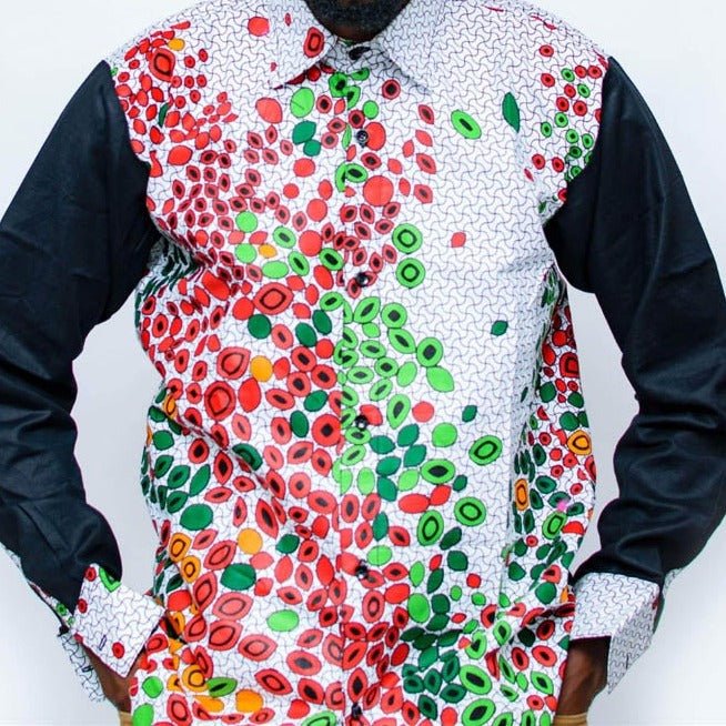 Multicolour African Print Men's Shirt - mrtws009 - House of Prints
