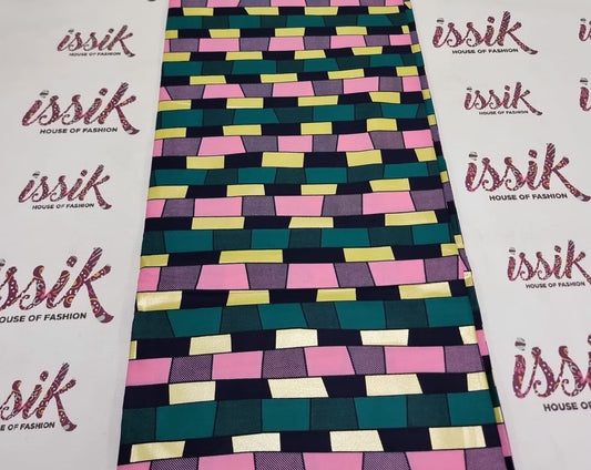 Multicolour Embellished Gold Fabric. - House of Prints