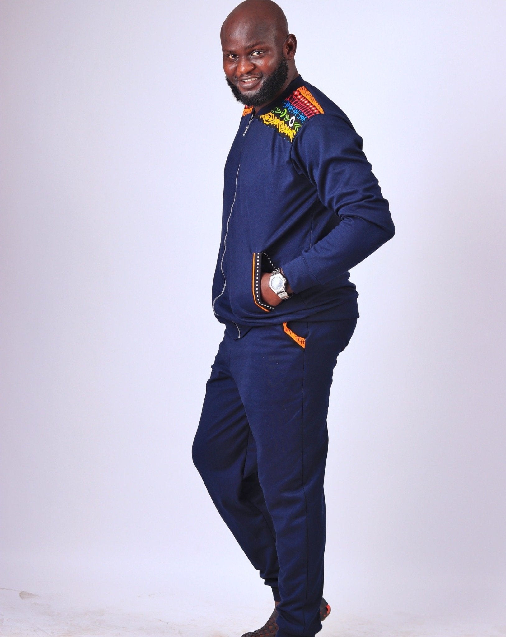 Navy Blue Men's Tracksuit - aw006 - House of Prints