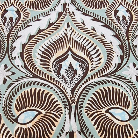 Olive Green and Brown Embellished Gold African Print Fabrics - akgld045 - House of Prints