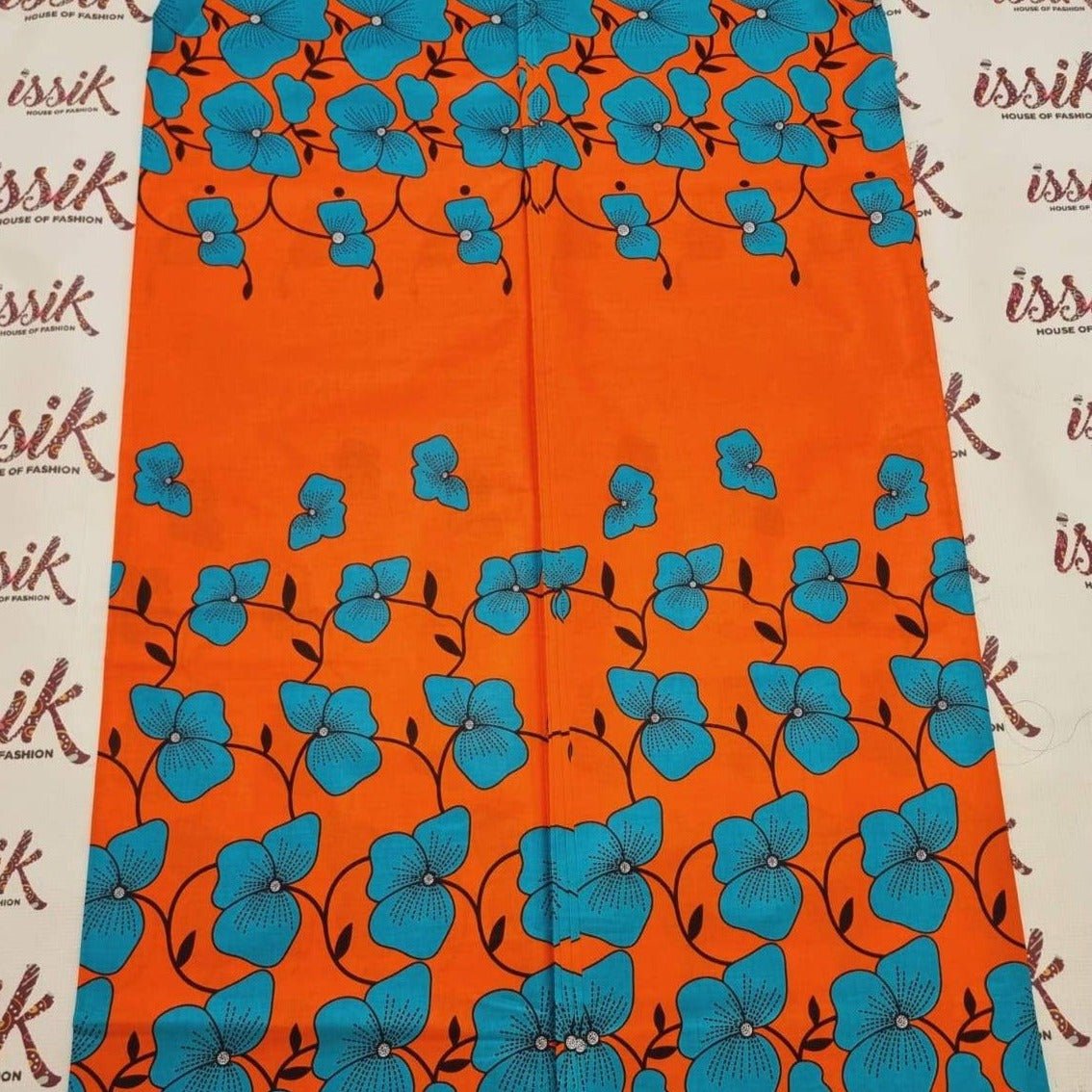 Orange & Teal Green Ankara Fabric - ak11028 - House of Prints