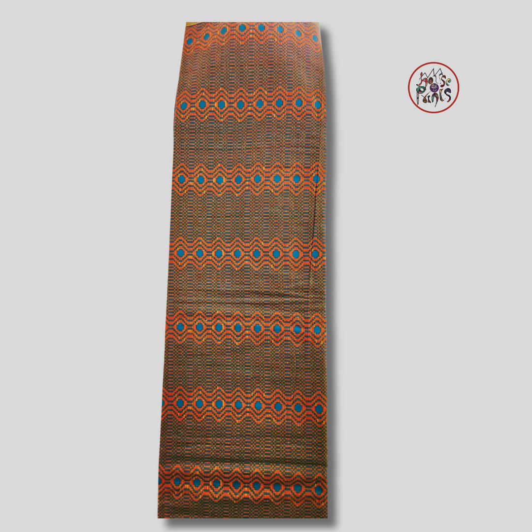 Orange & Turquoise Aso-Oke Inspired Ankara Fabric - House of Prints
