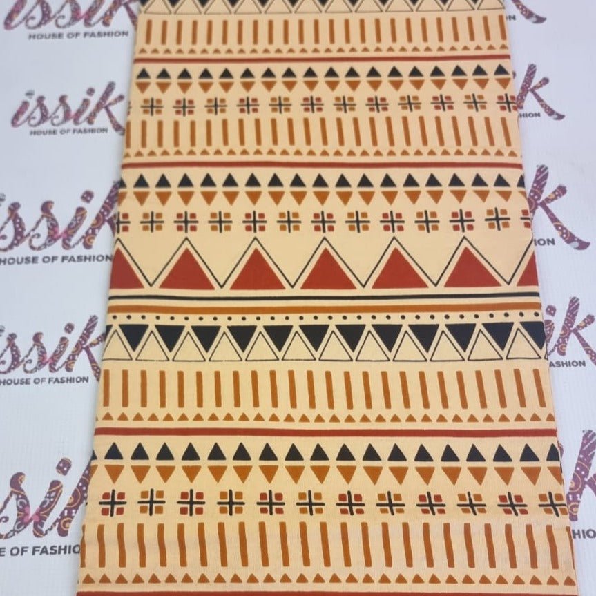 Peach, Brown & Wine African Print Fabric - House of Prints