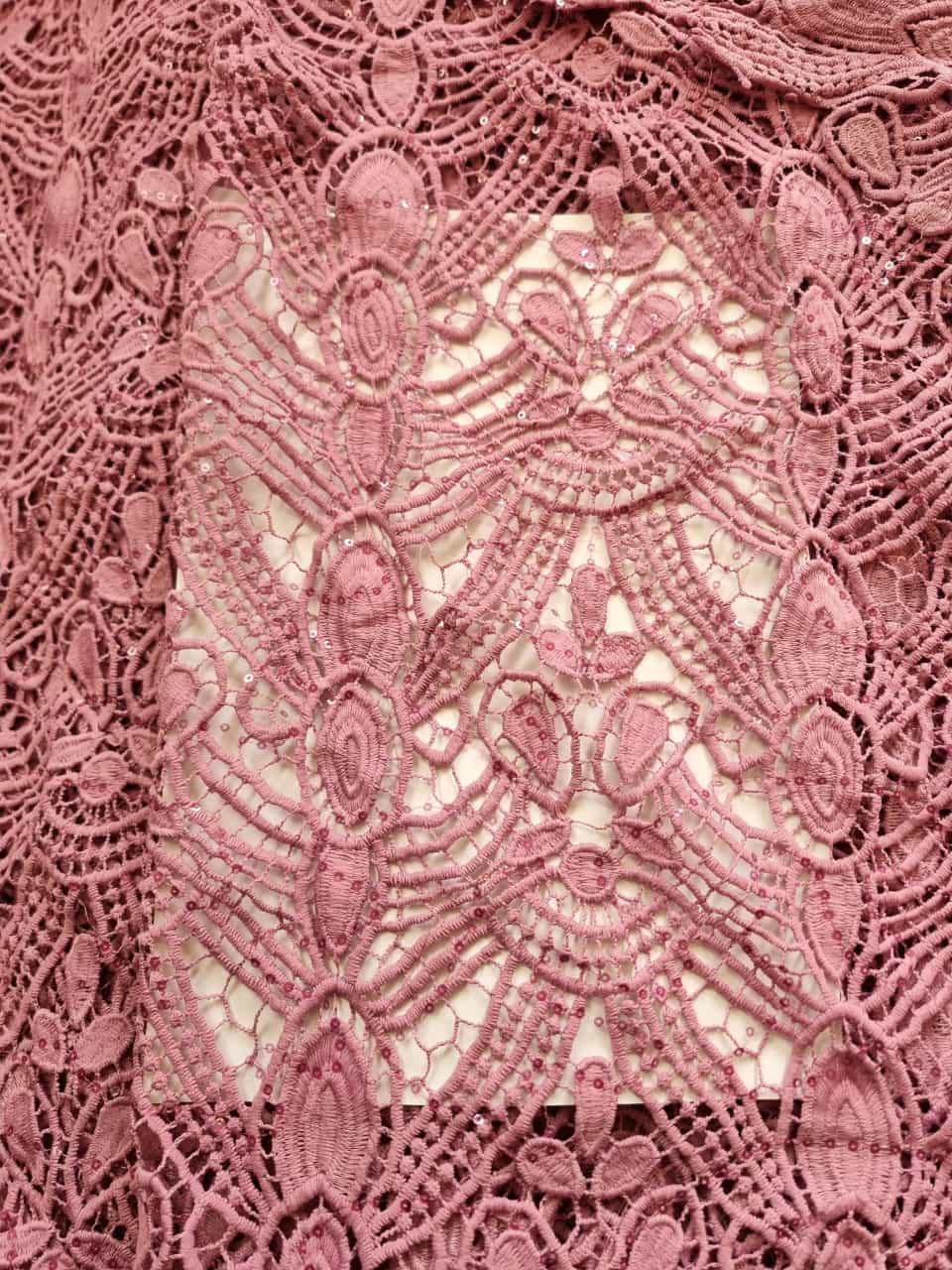 Pink African Cord Lace Fabric - House of Prints
