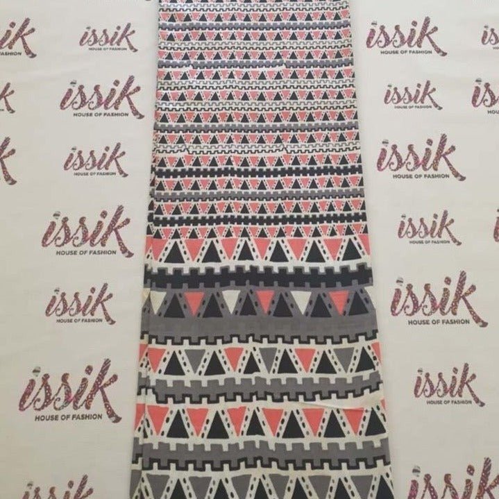 Pink & Grey Woodin Ankara Fabric - House of Prints
