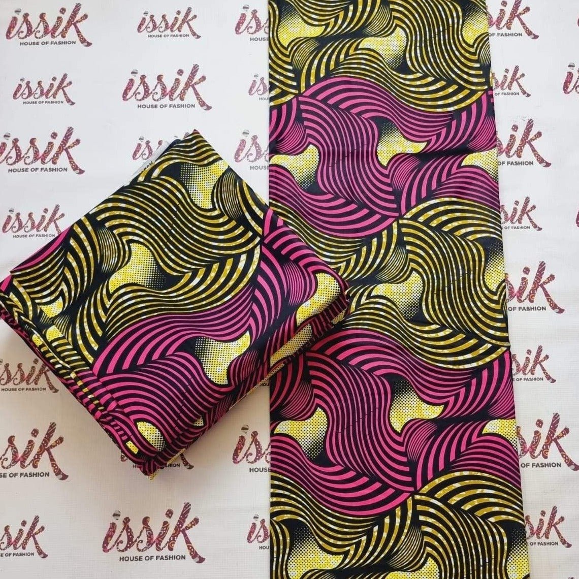 Pink & Yellow African Print Fabric - ak9054 - House of Prints
