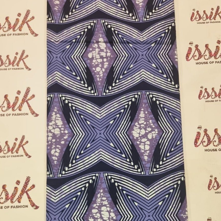 Purple and Black African Print Fabric - ak7064 - House of Prints