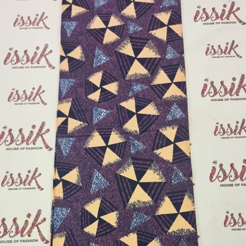 Purple and Cream African Print Fabric - ak7063 - House of Prints