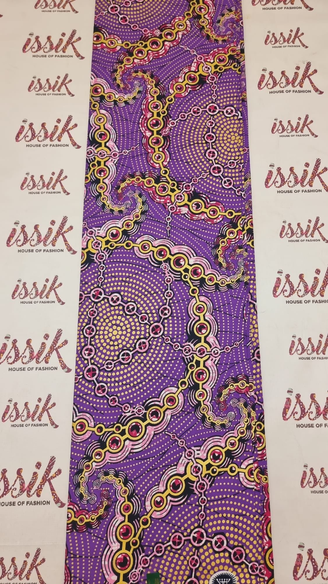 Purple & Gold Embellished Gold African Print Fabric - akgld031 - House of Prints