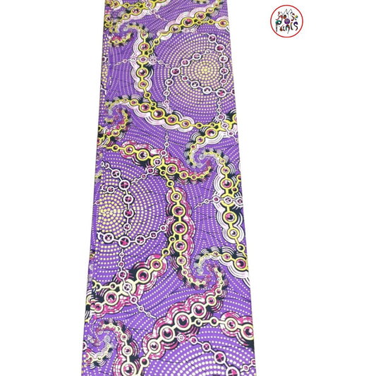 Purple & Gold Embellished Gold African Print Fabric - akgld031 - House of Prints