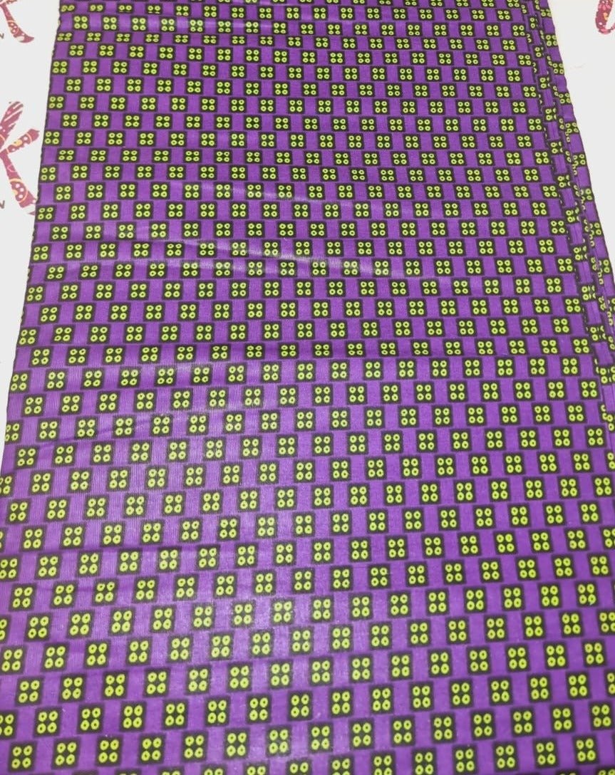 Purple & Green African Print Fabric Mix n Match - akpy7060 - House of Prints
