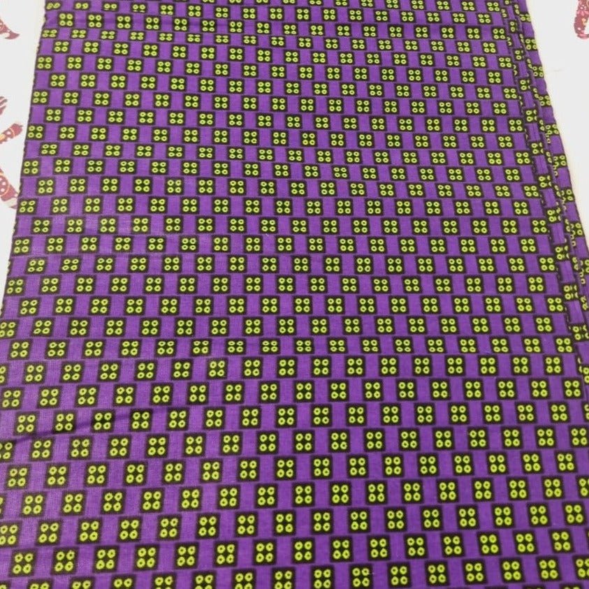 Purple & Green African Print Fabric Mix n Match - akpy7060 - House of Prints
