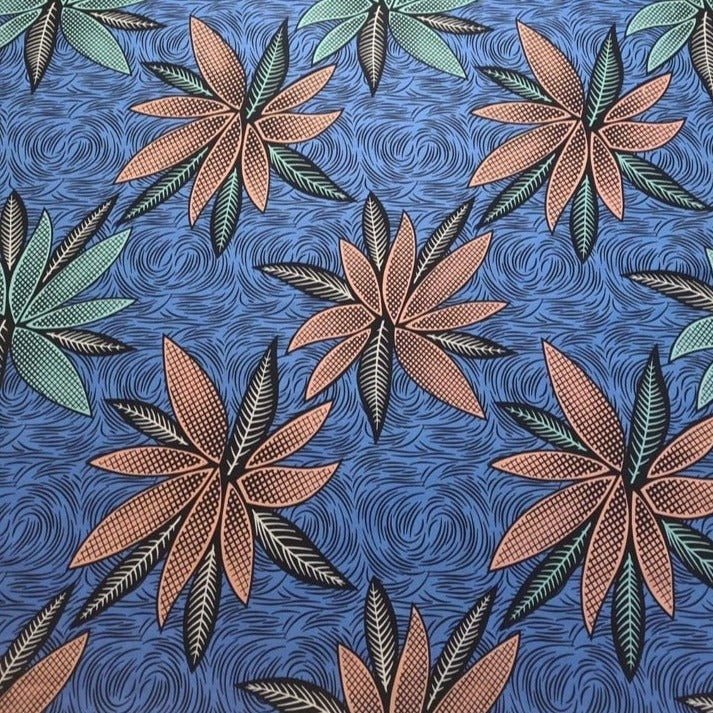 Purple, Peach & Cream Ankara Fabric - akpy40163 - House of Prints