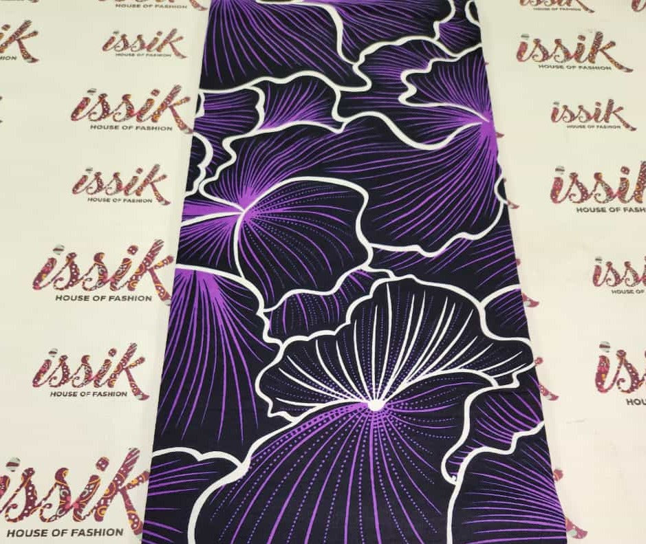 Purple & White African Print Fabric - House of Prints