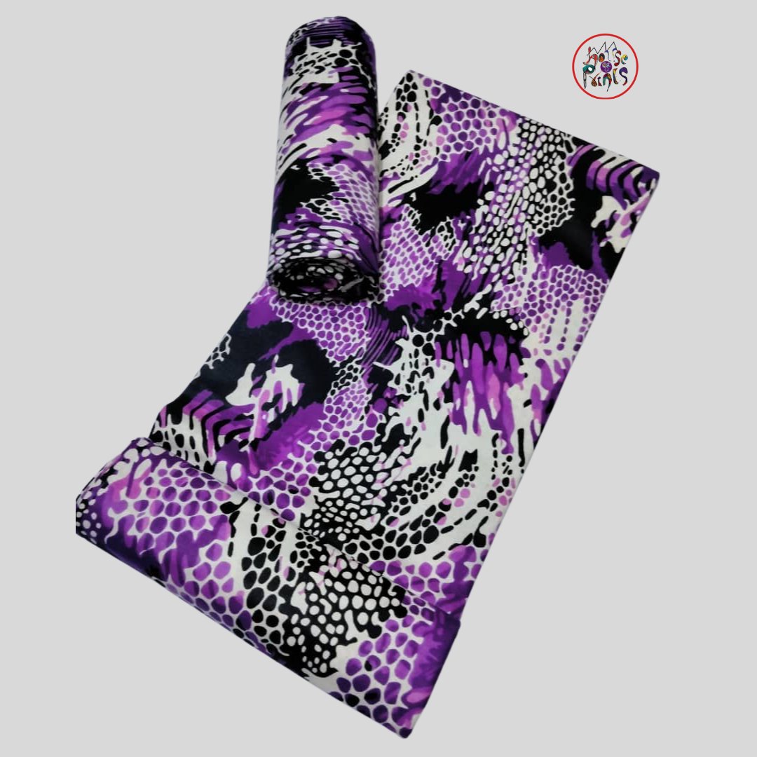 Ankara mid lenght skirt ( purple polka dot)
