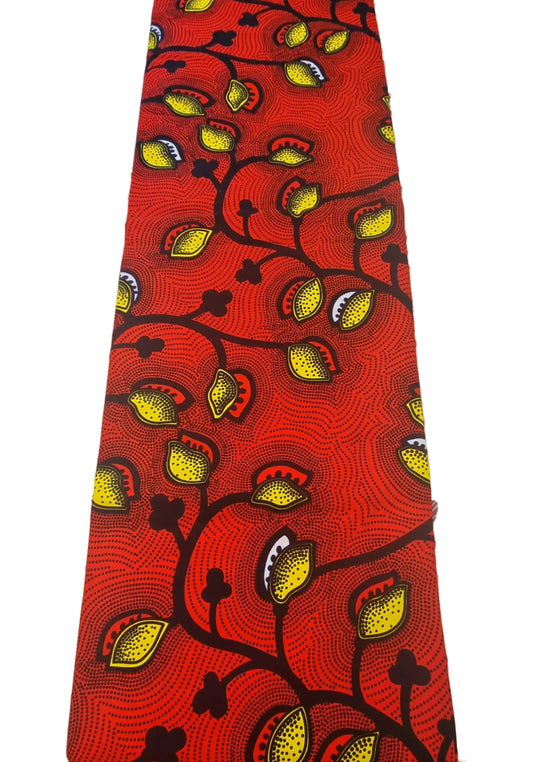 Red African Print Fabric - House of Prints