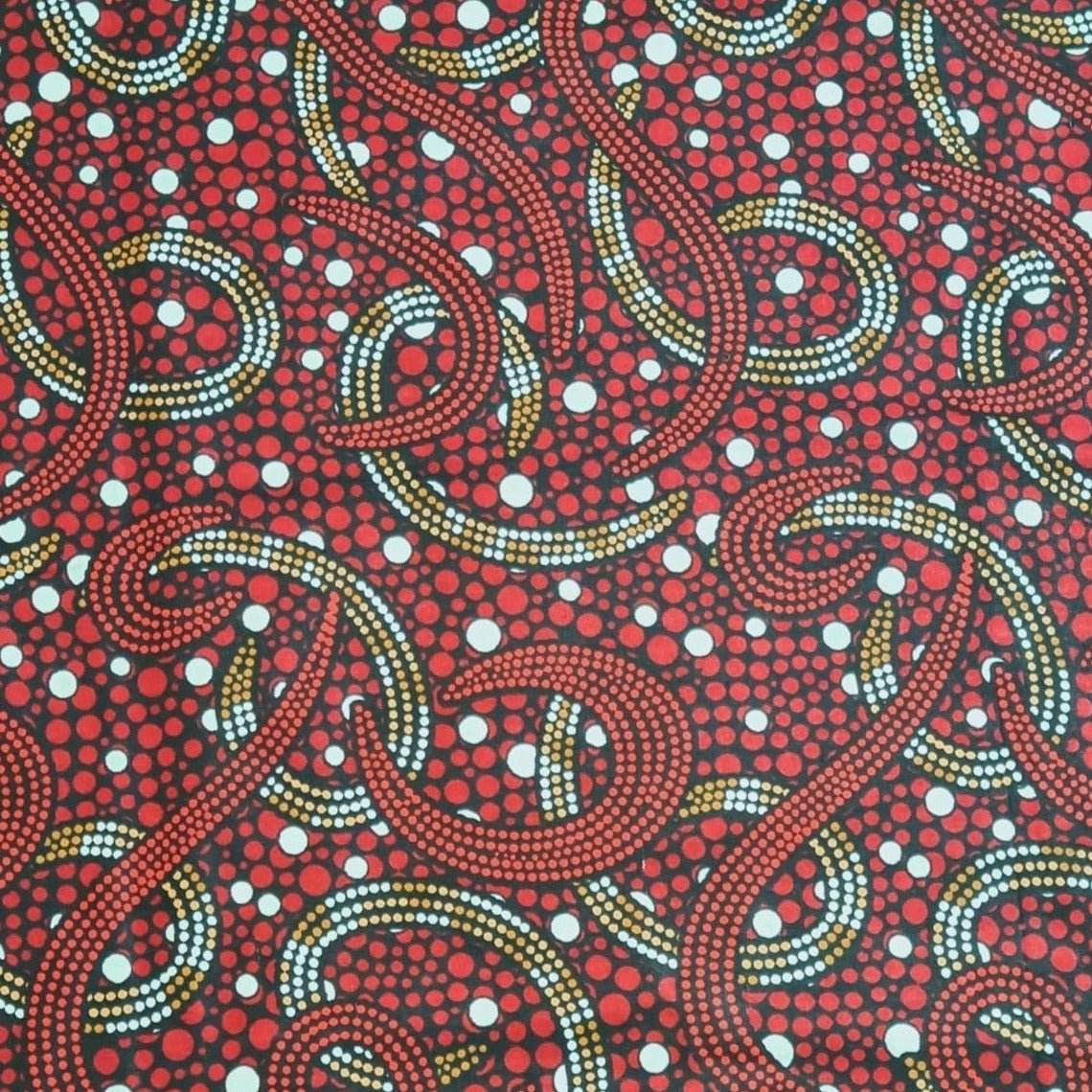 Red and Brown Swirl Print Ankara Fabric - akpy3054 - House of Prints