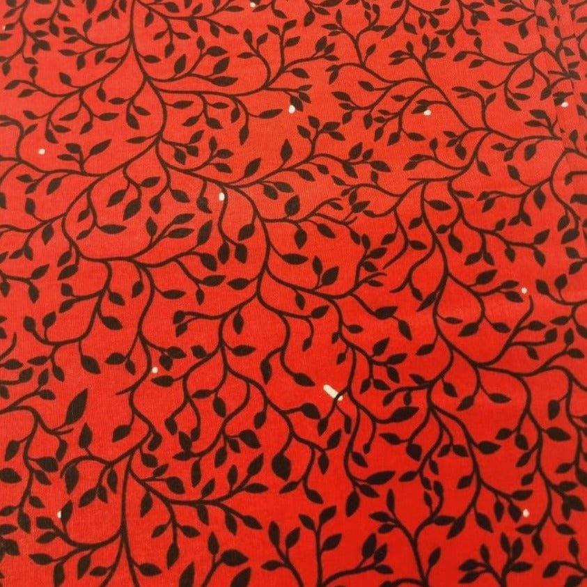 Red & Black African Print Fabric Mix n Match - akpy3041 - House of Prints