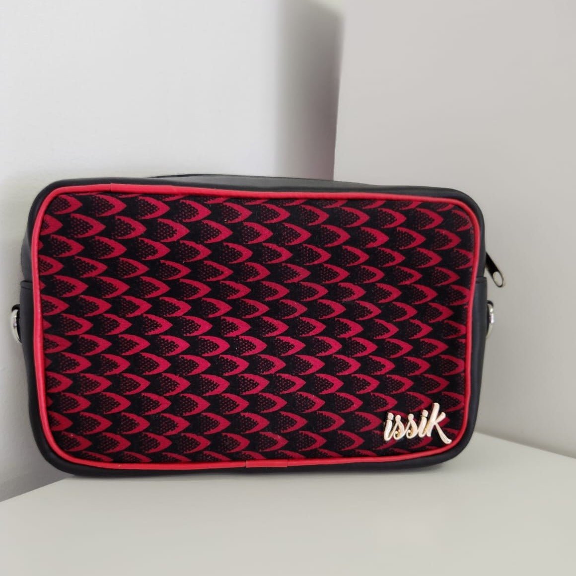Red & Black Leather Cross bag - House of Prints