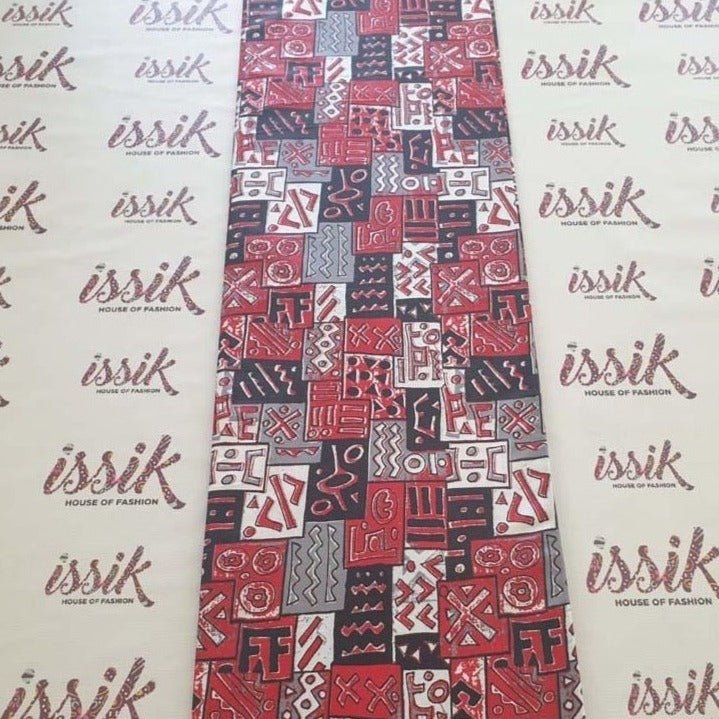 Red & Black Tribal Print Ankara Fabric - House of Prints