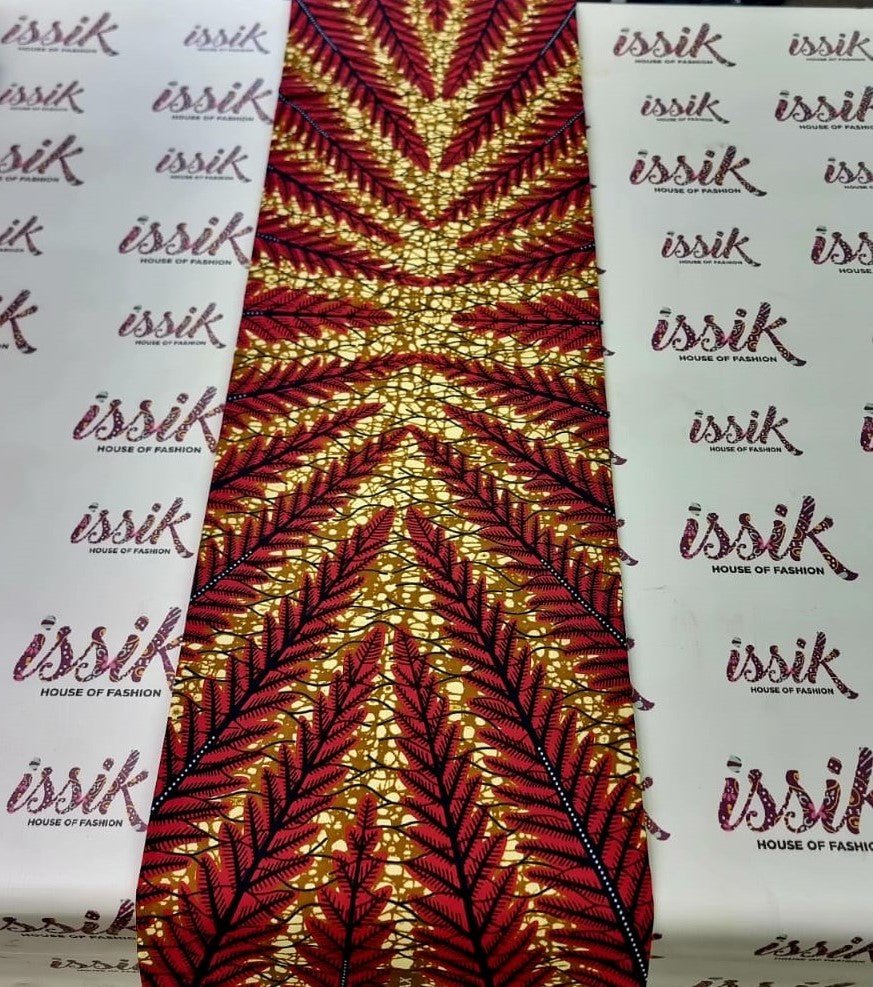 Red & Brown African Print Fabric - House of Prints